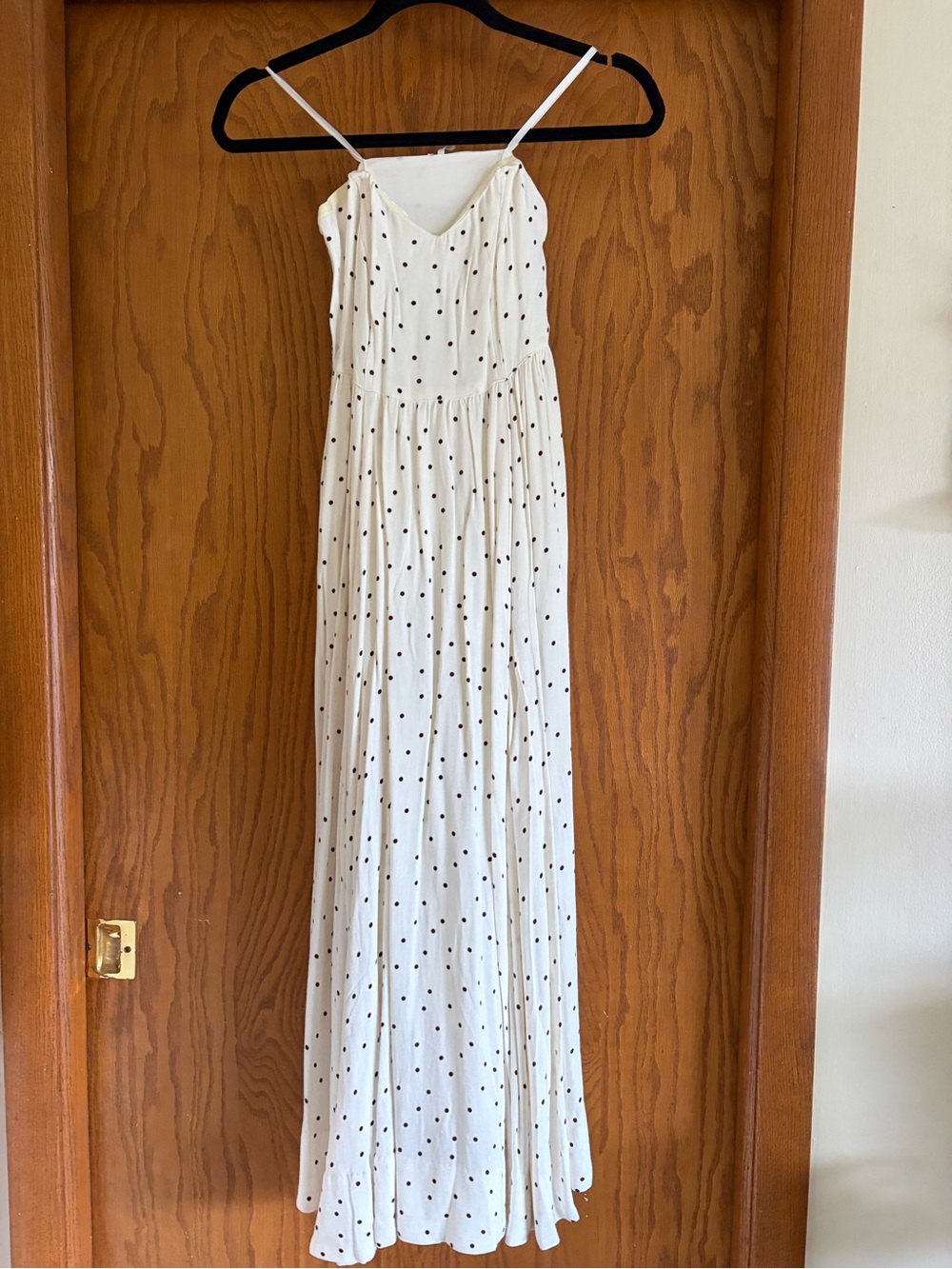 Free People Bella Donna White Polka Dot Midi Dress Sz 2 - Picture 4 of 8